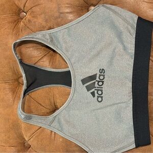 adidas Light Gray and Black Racerback Sports Bra